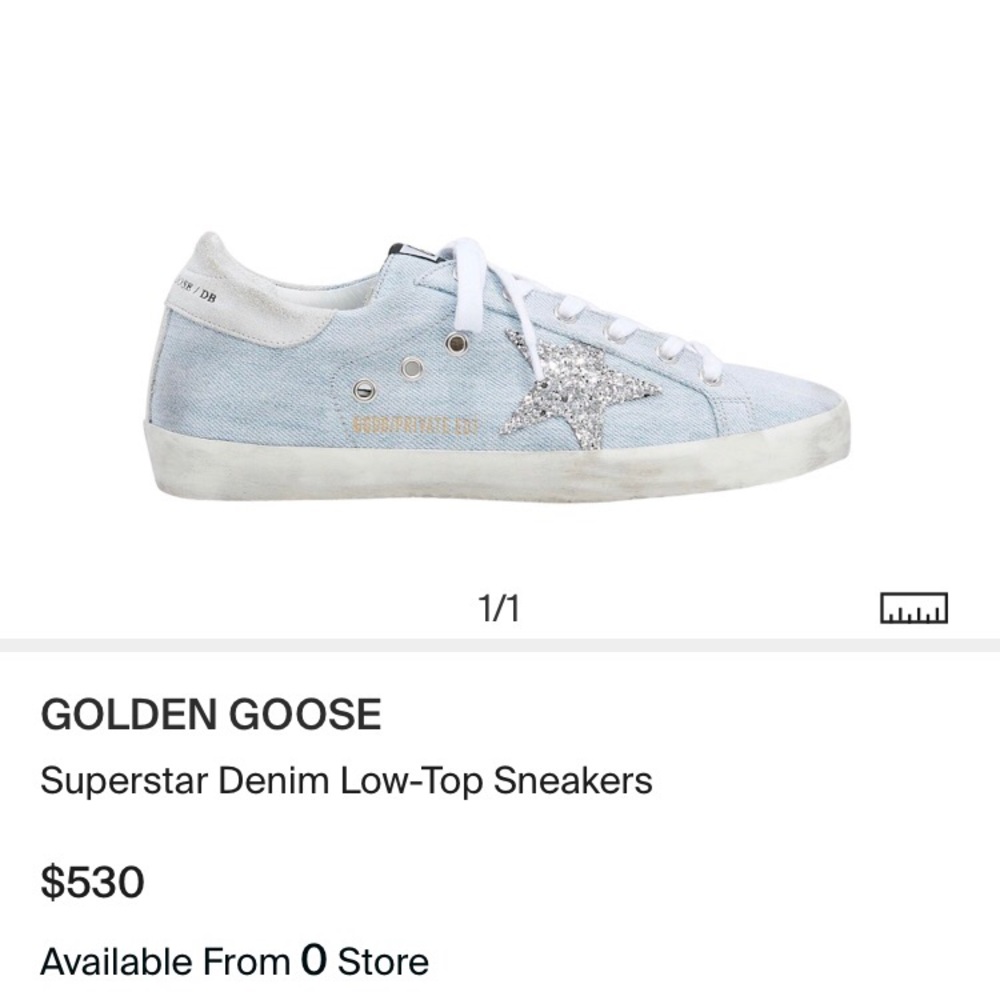 EUC Golden Goose Superstar Denim Low-Top Sneakers sz 38